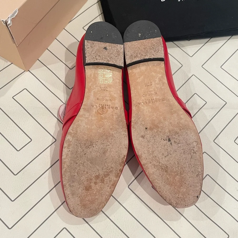 Daniella Shevel Red Leather Loafers - Picture 8 of 15